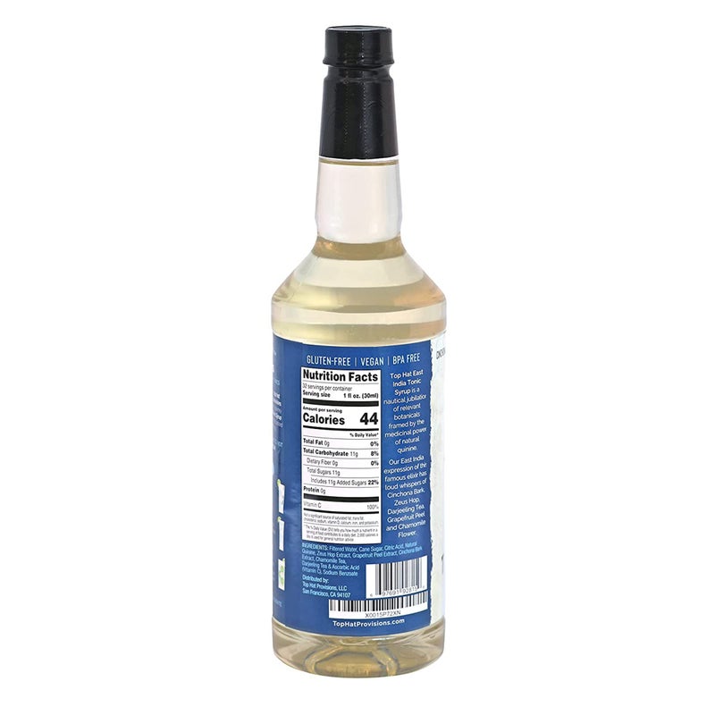 Top Hat East India Craft Concentrated Quinine Tonic Drink Syrup - 5x Natural Quinine Wellness Tonic Water Concentrate - Just Add Club Soda - 32oz bottle - Image 3